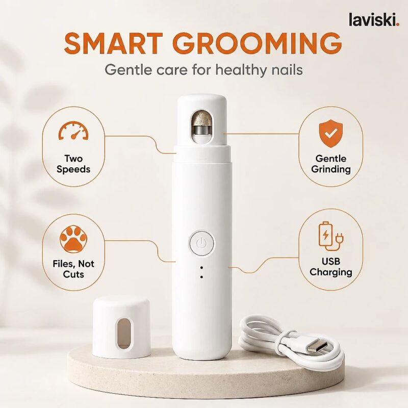 Velox Two-Speed Pet Nail Grinder, feature showcase