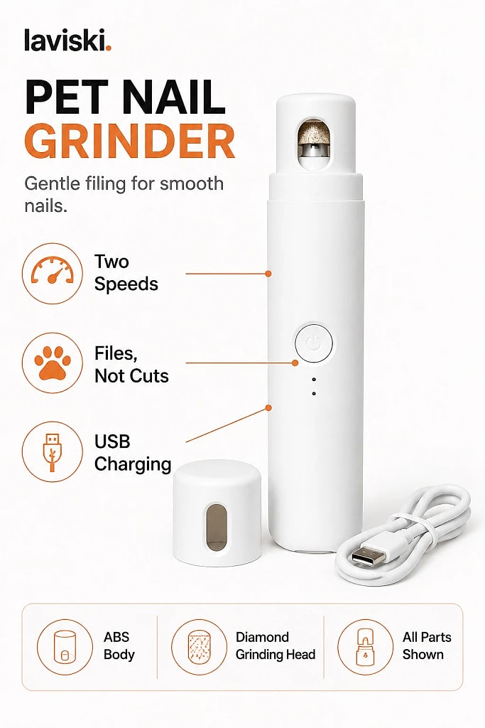 Velox Two Speed Pet Nail Grinder, materials and construction detail