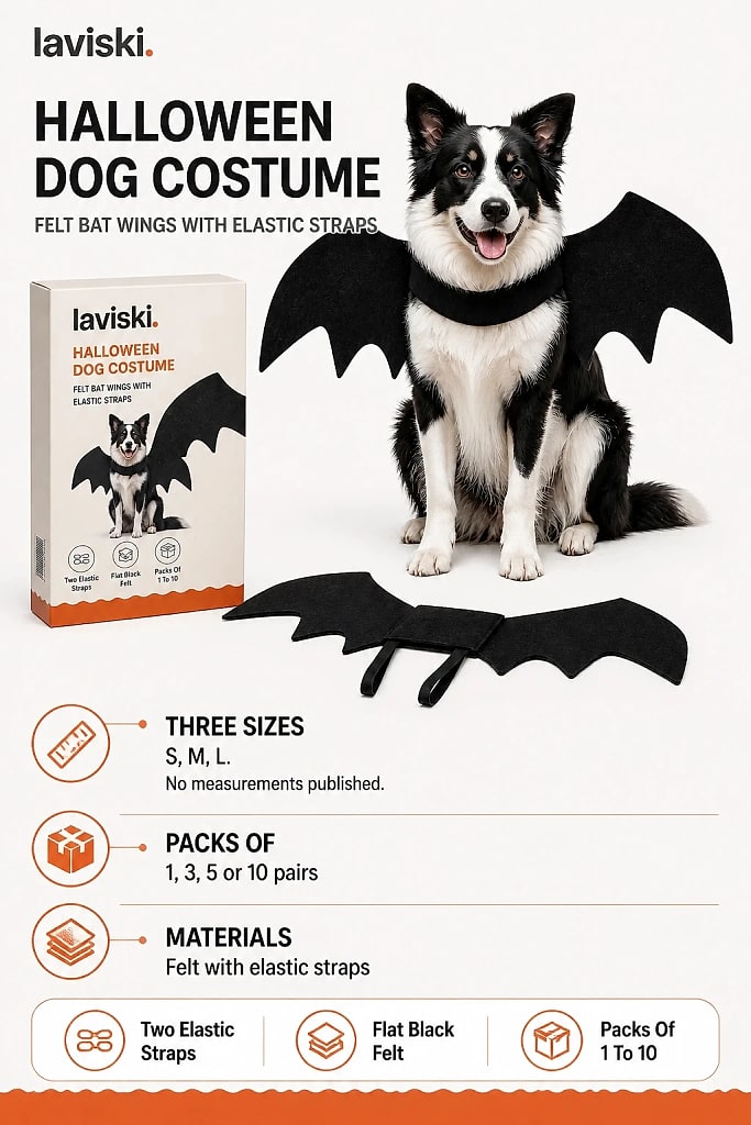 Vespera Felt Bat Wings for Dogs, materials and construction detail