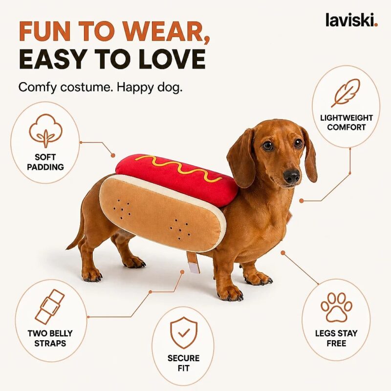 Wienna Hot Dog Pet Costume, feature showcase