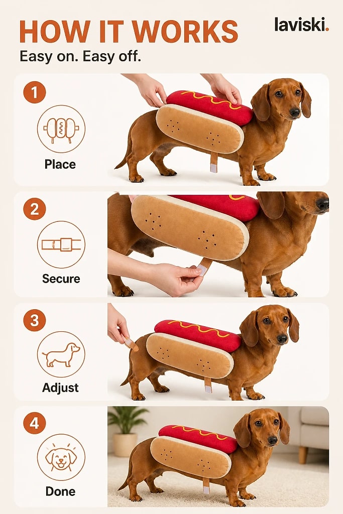 Wienna Hot Dog Pet Costume, how to unpack and set it up