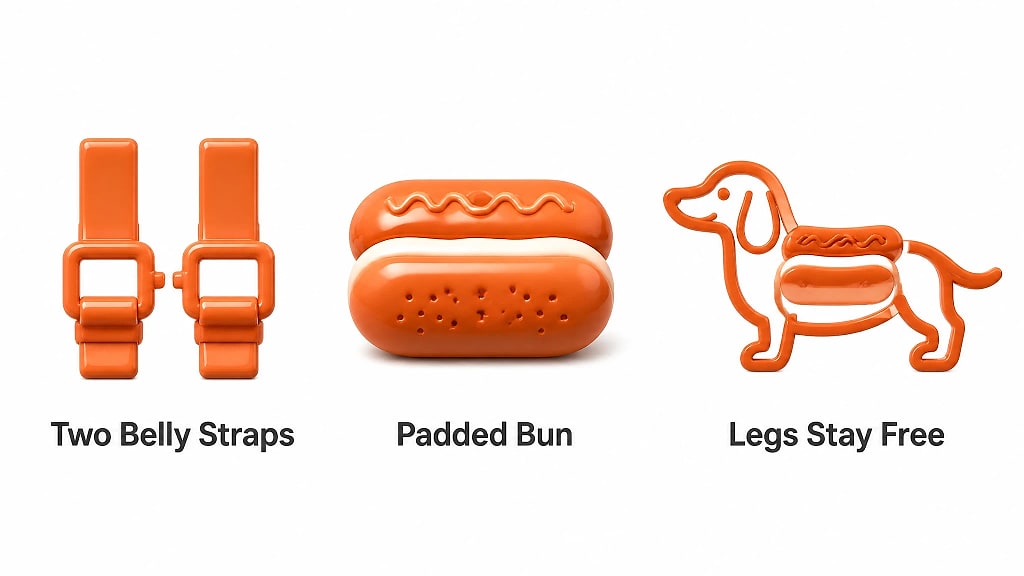 Wienna Hot Dog Pet Costume, key features at a glance