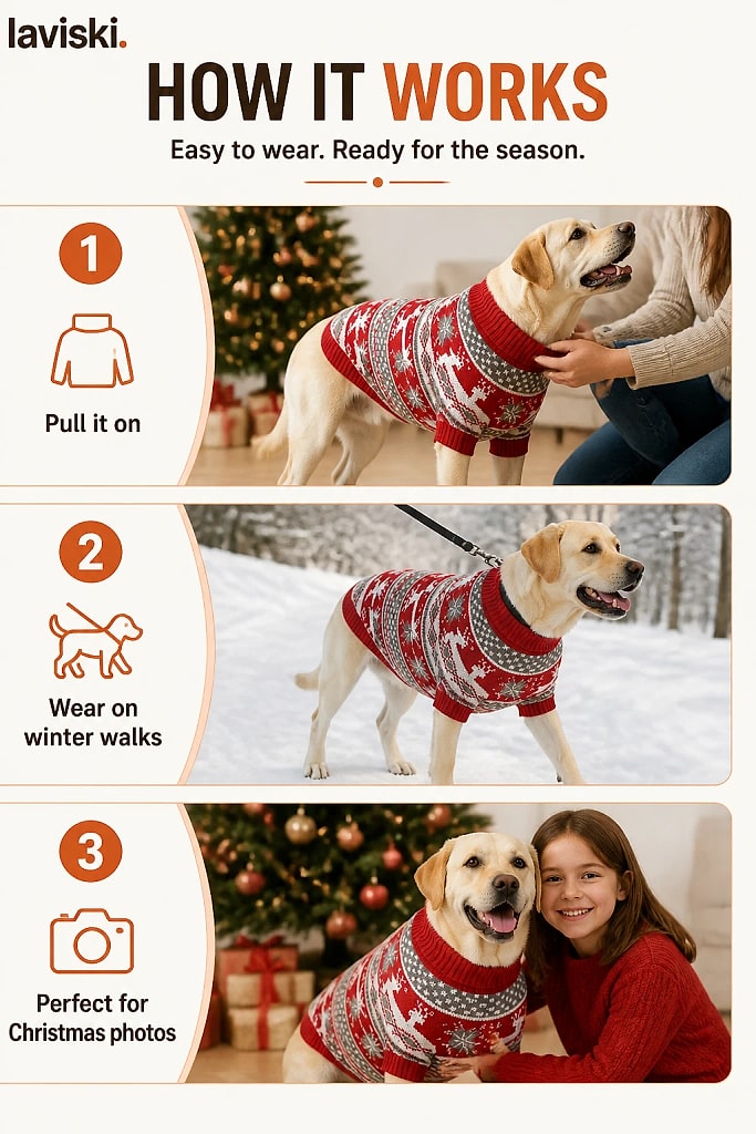 Yulora Reindeer Knit Dog Sweater, how to unpack and set it up
