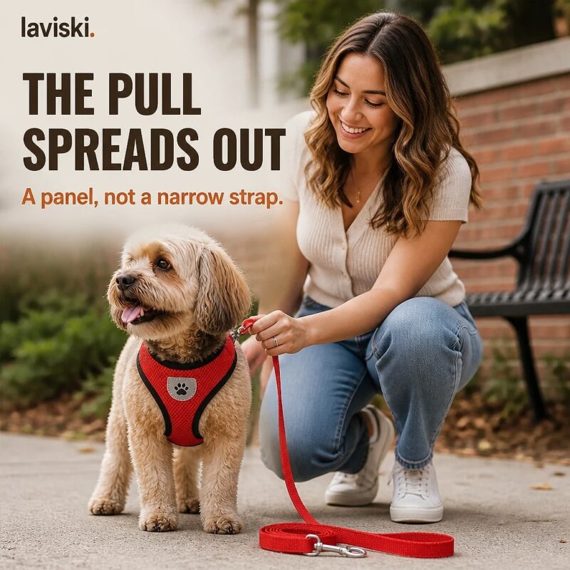 Zephira Mesh Dog Harness and Leash Set, trust / durability